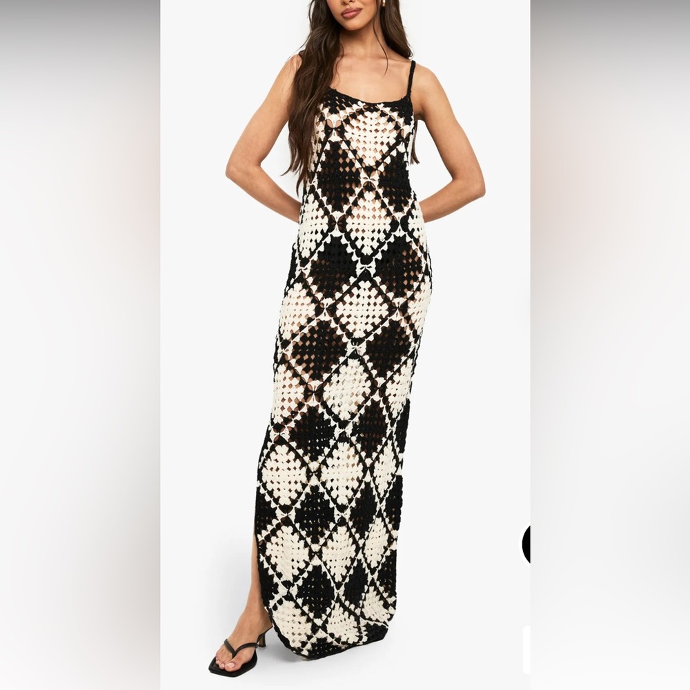 Vrg Grl Joni Crochet Dress | Black & White | Size XS